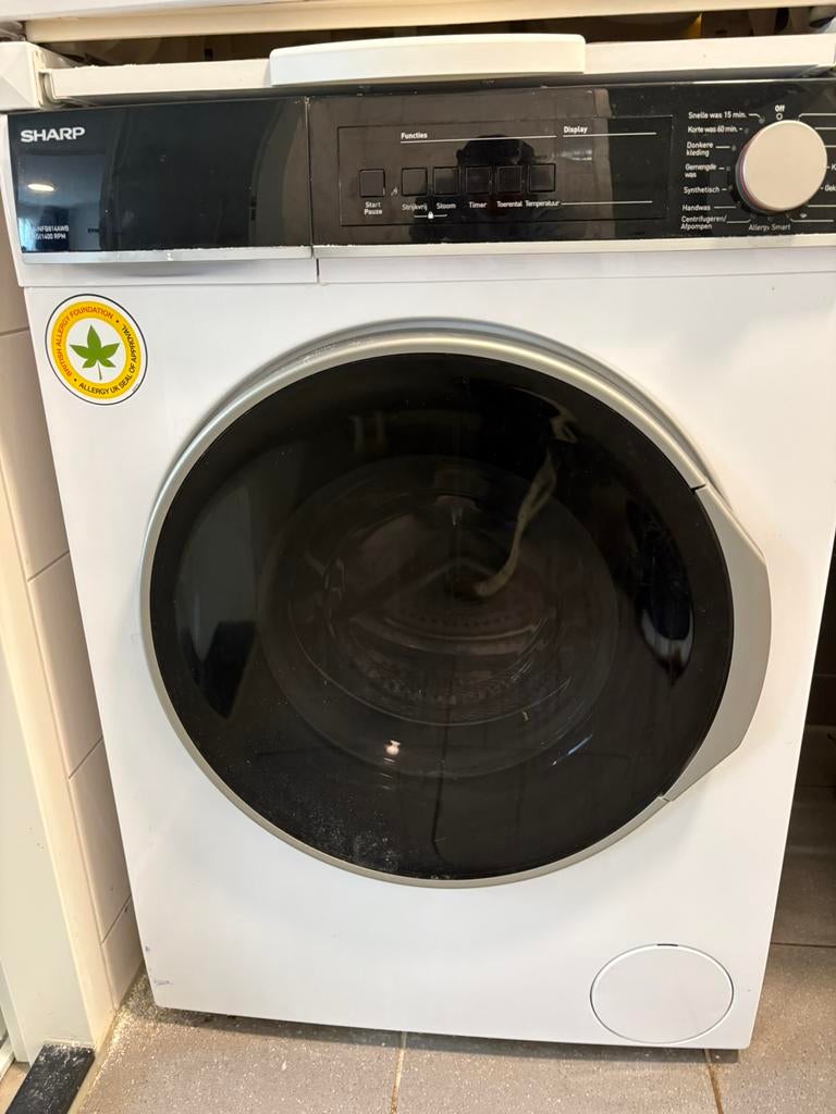 Sharp ES-NFB814AWNA wasmachine 8kg 1400 toeren, 1200 tot 1600 toeren, 8 tot 10 kg, Ophalen of Verzenden, Zo goed als nieuw