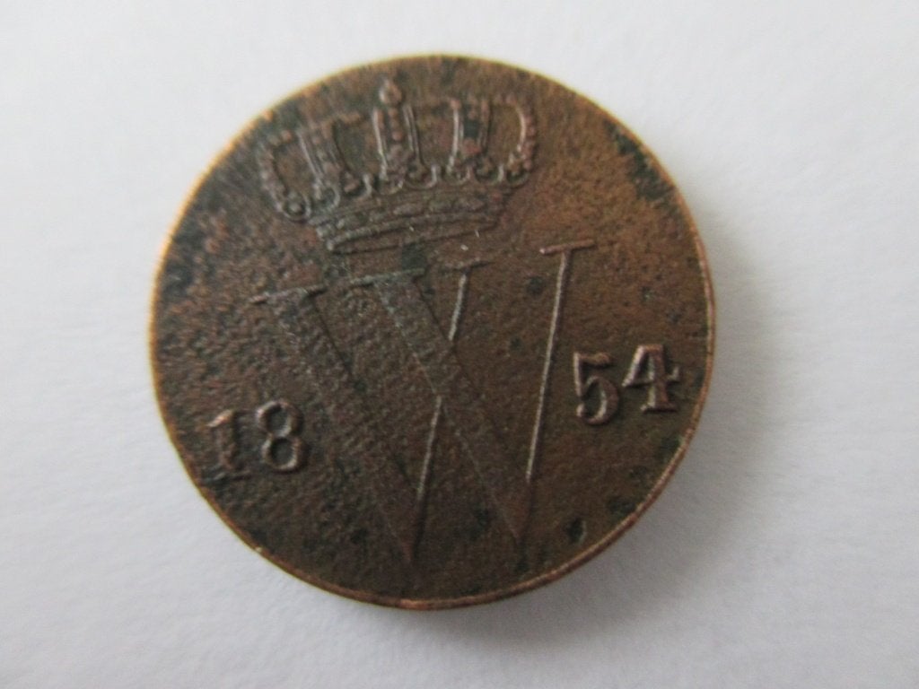 Halve cent 1854, Ophalen of Verzenden, Koning Willem III, Overige waardes, Losse munt