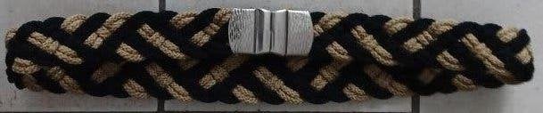 Dames Riem - gevlochten met twee kleuren  /Vintage, 3 tot 5 cm, Minder dan 80 cm, Zwart, Tailleriem