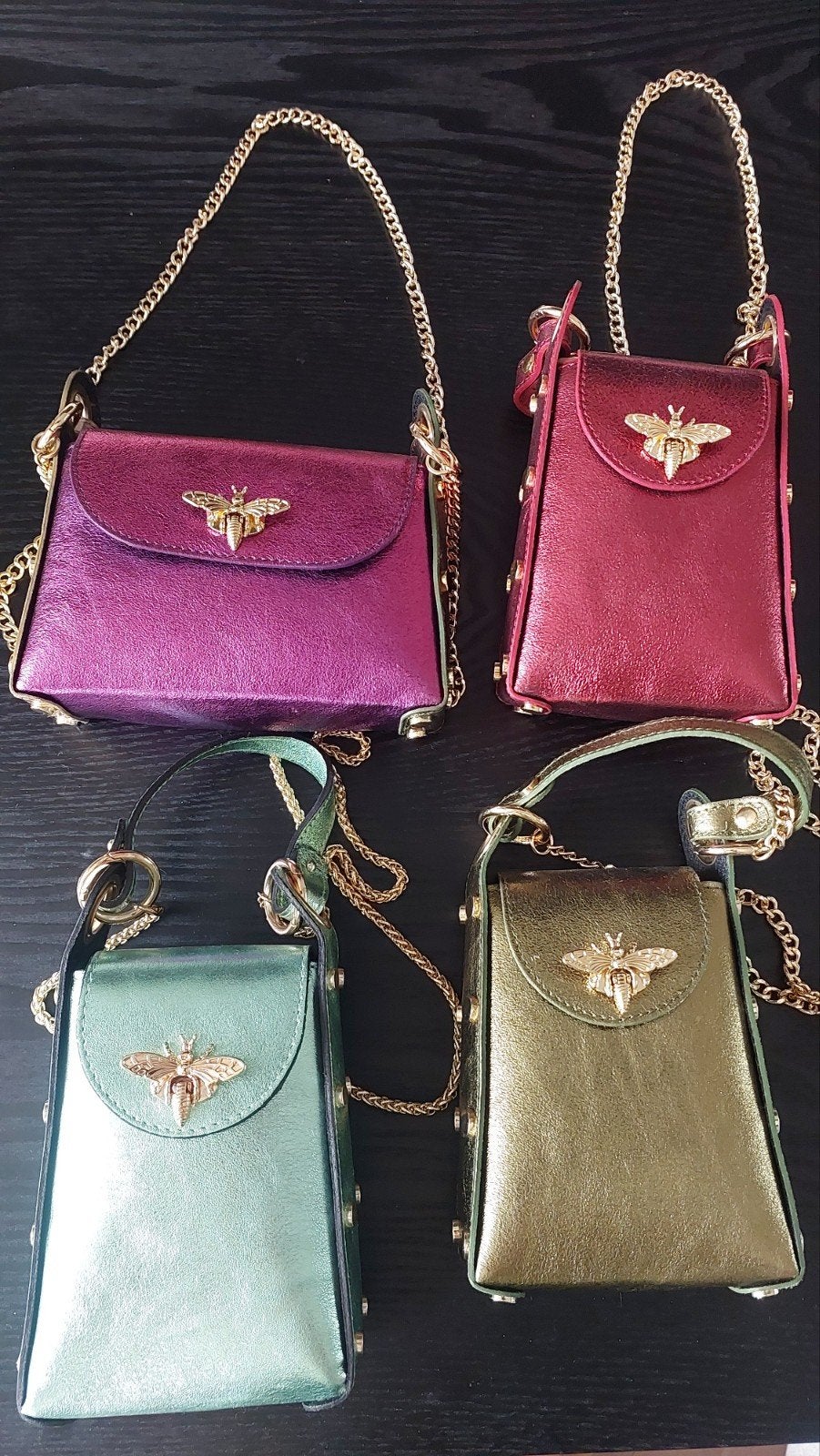 BeeBag, echt leer! Metallic kleuren, Ophalen of Verzenden, Nieuw, Overige kleuren, Schoudertasje