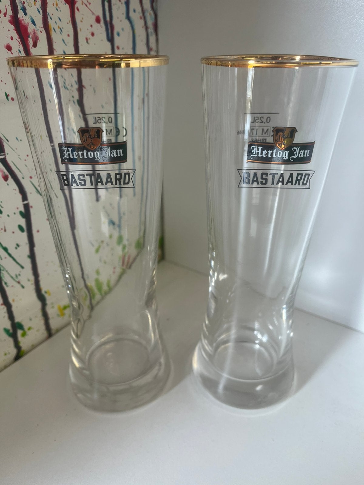 Hertog Jan bastaard bierglazen set van 2 glazen, Verzamelen, Biermerken, Ophalen of Verzenden, Nieuw, Glas of Glazen, Hertog Jan