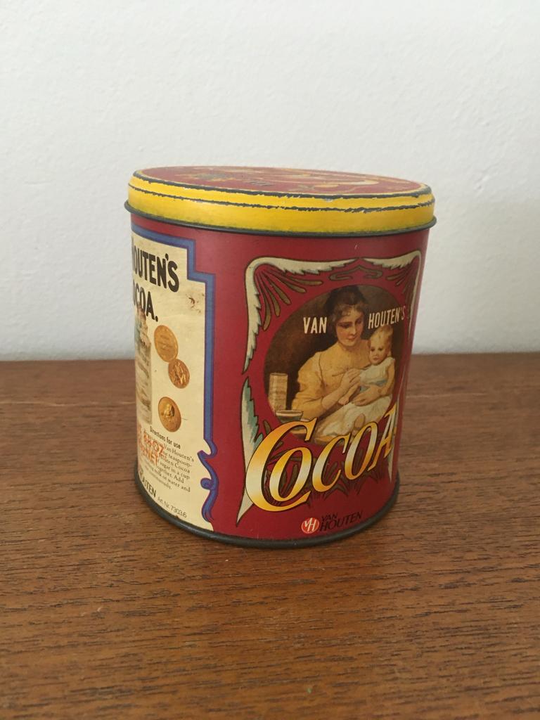Van Houten's Cacao blik retro vintage, Verzenden, Gebruikt, Overige, Overige merken