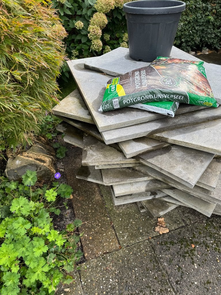 Tuintegels Chinees hardsteen, Tuin en Terras, Ophalen, Gebruikt, 10 m² of meer, Beton