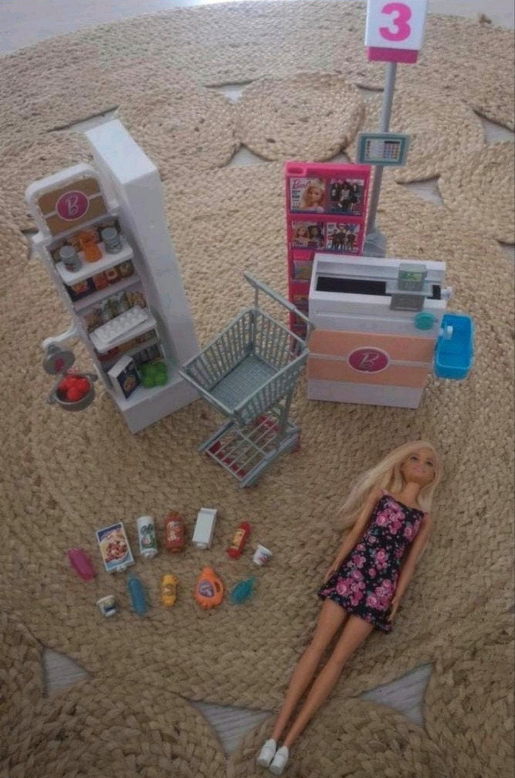 Barbie supermarkt set ZGAN, Ophalen of Verzenden, Zo goed als nieuw, Toebehoren