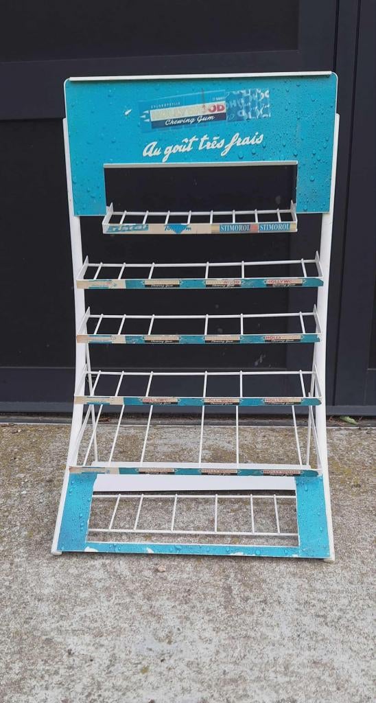 2 x vintage displayrek Hollywood Chewing Gum, kauwgom., Ophalen, Gebruikt, Gebruiksvoorwerp, .