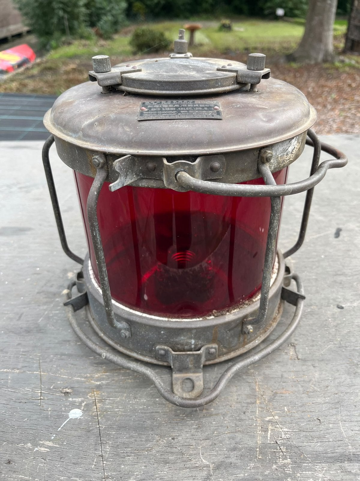 Vintage Japanse Scheepslamp - Rood Licht (Elec) No. 6, Antiek en Kunst, Ophalen