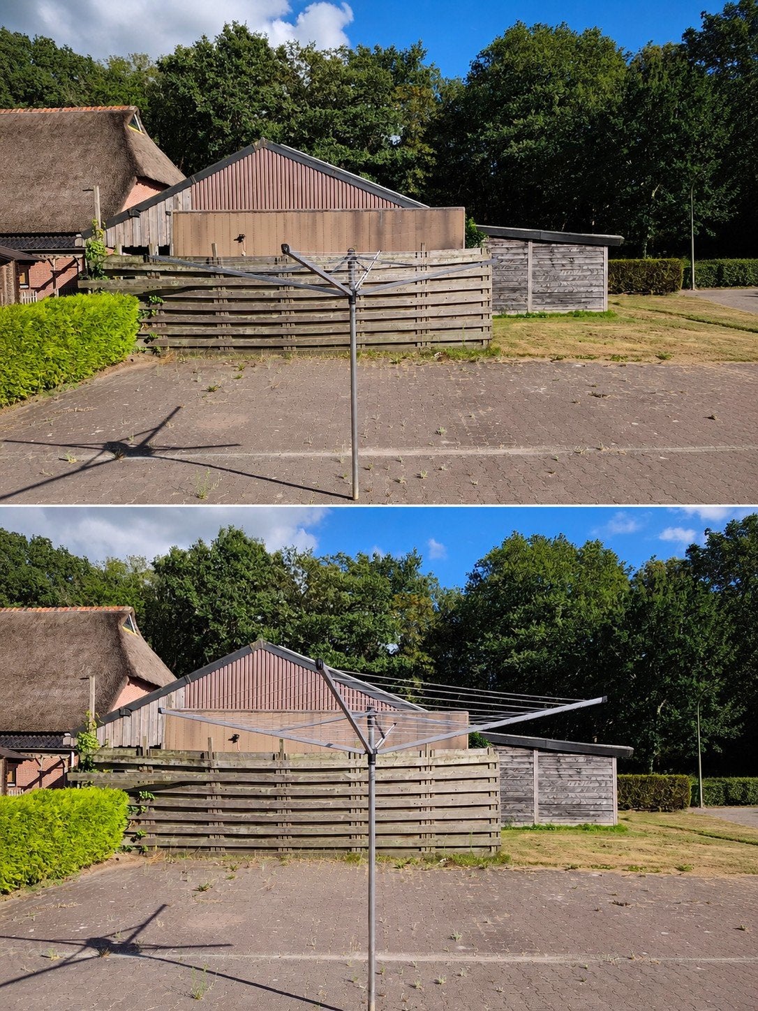 Goed werkende Brabantia droogmolen met grondvoet, Ophalen
