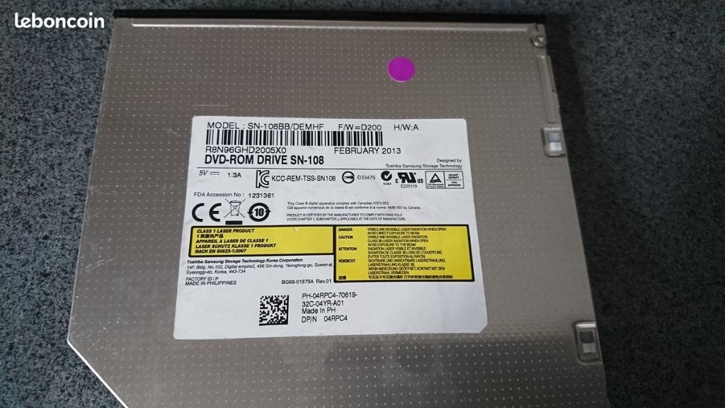 Toshiba sn-108 laptop dvd-speler, Verzenden, Gebruikt, Overige merken