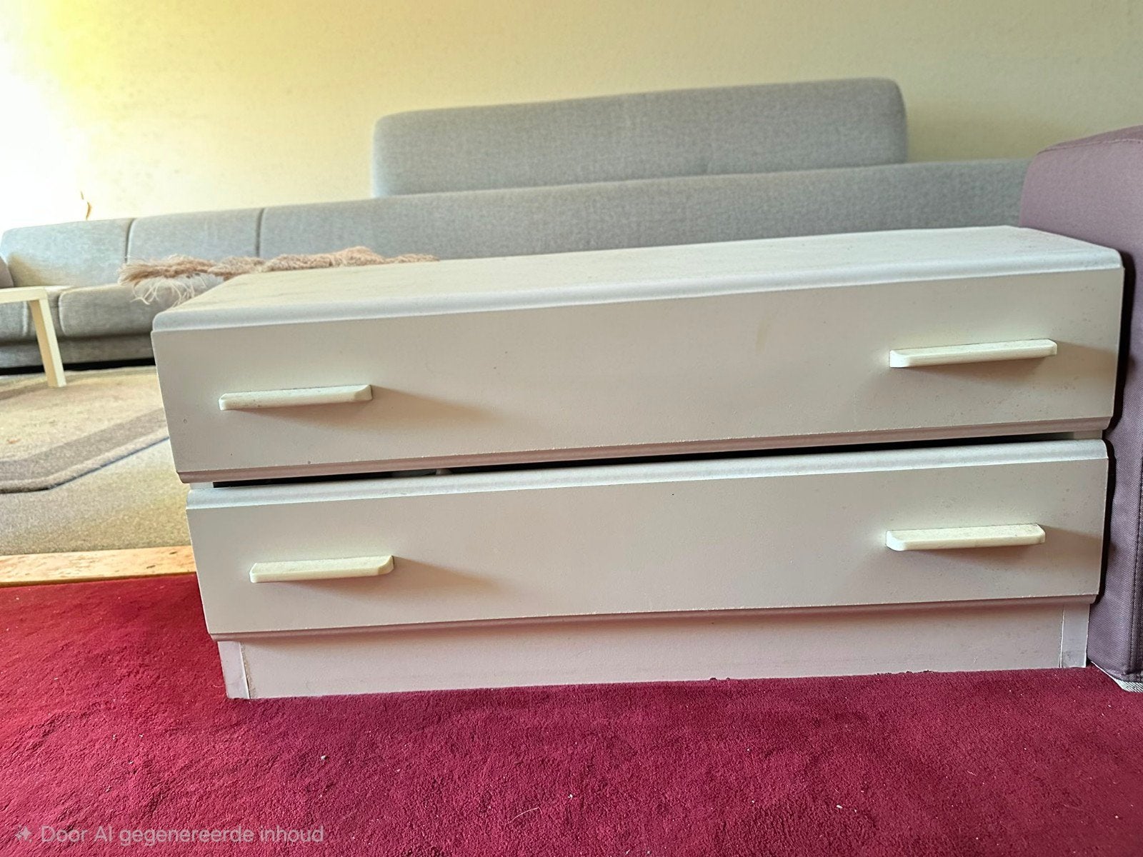 Gratis Witte Ladekast met 2 laden, Huis en Inrichting, Kasten | Ladekasten, Ophalen, Gebruikt, 1 of 2 laden, 50 tot 100 cm
