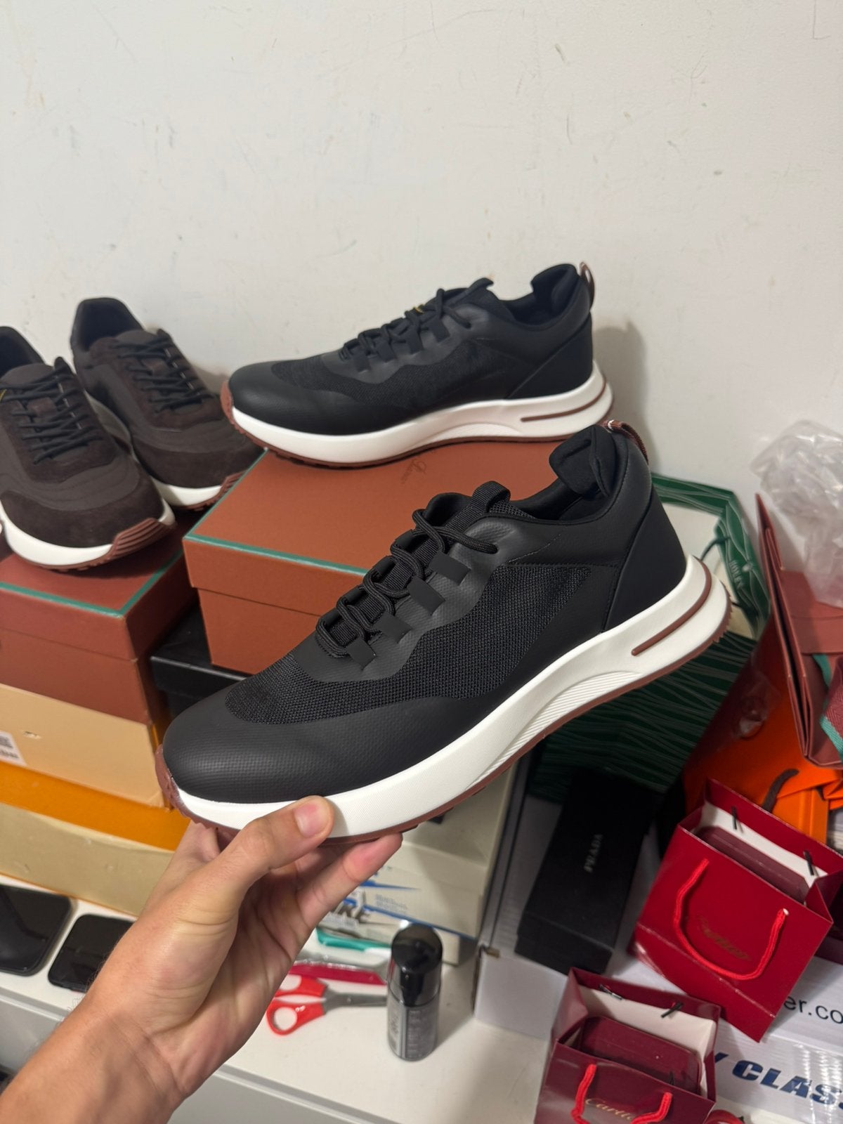 Loro Piana Weekend Walk sneaker zwart, Kleding | Heren, Ophalen of Verzenden, Nieuw