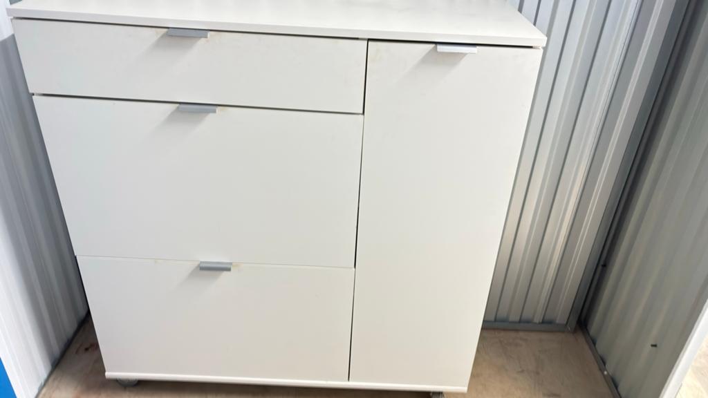 Witte schoenenkast met lades en vakken, Ophalen of Verzenden, Gebruikt