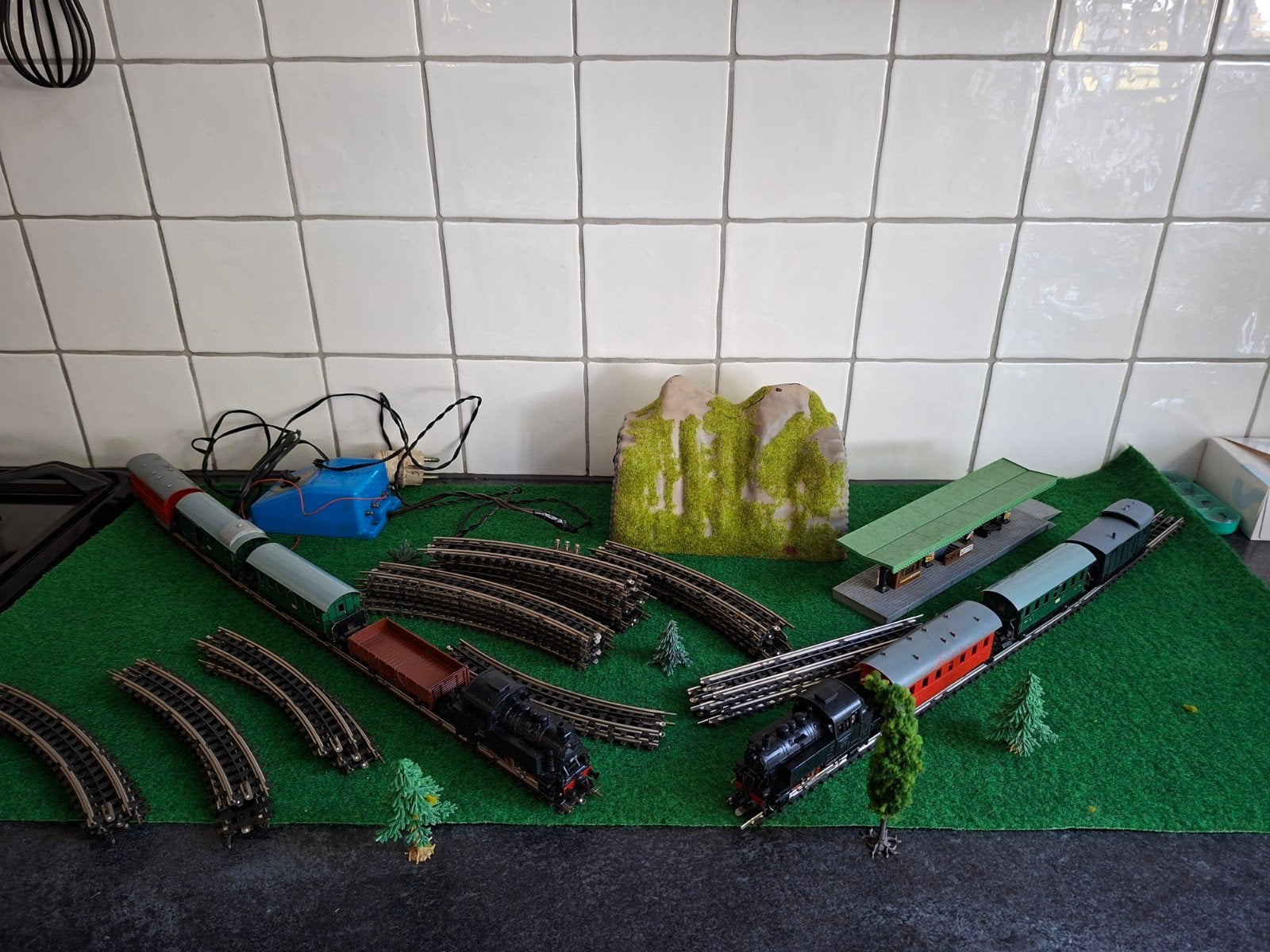 trix express complete treinset met twee stoomlocomotieven, Gelijkstroom, Trix, Ophalen of Verzenden, Gebruikt