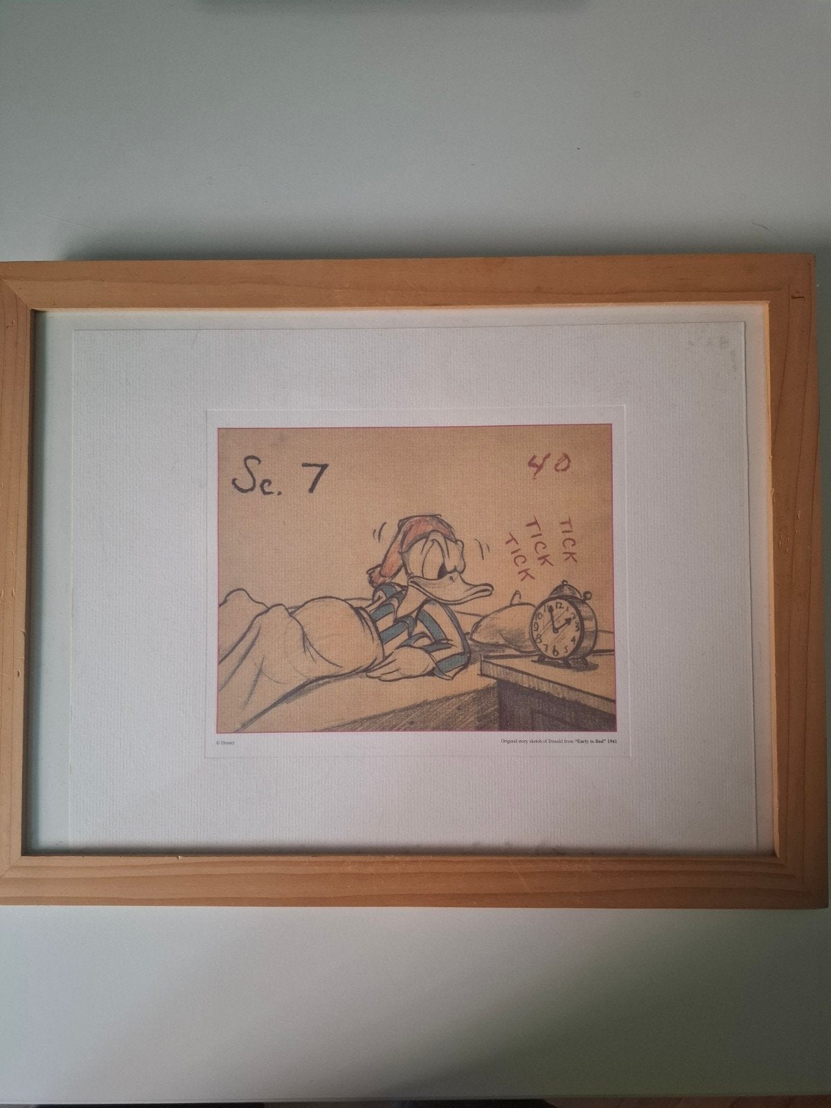 Originele Donald Duck filmtekening Early to bed 1941, Ophalen of Verzenden