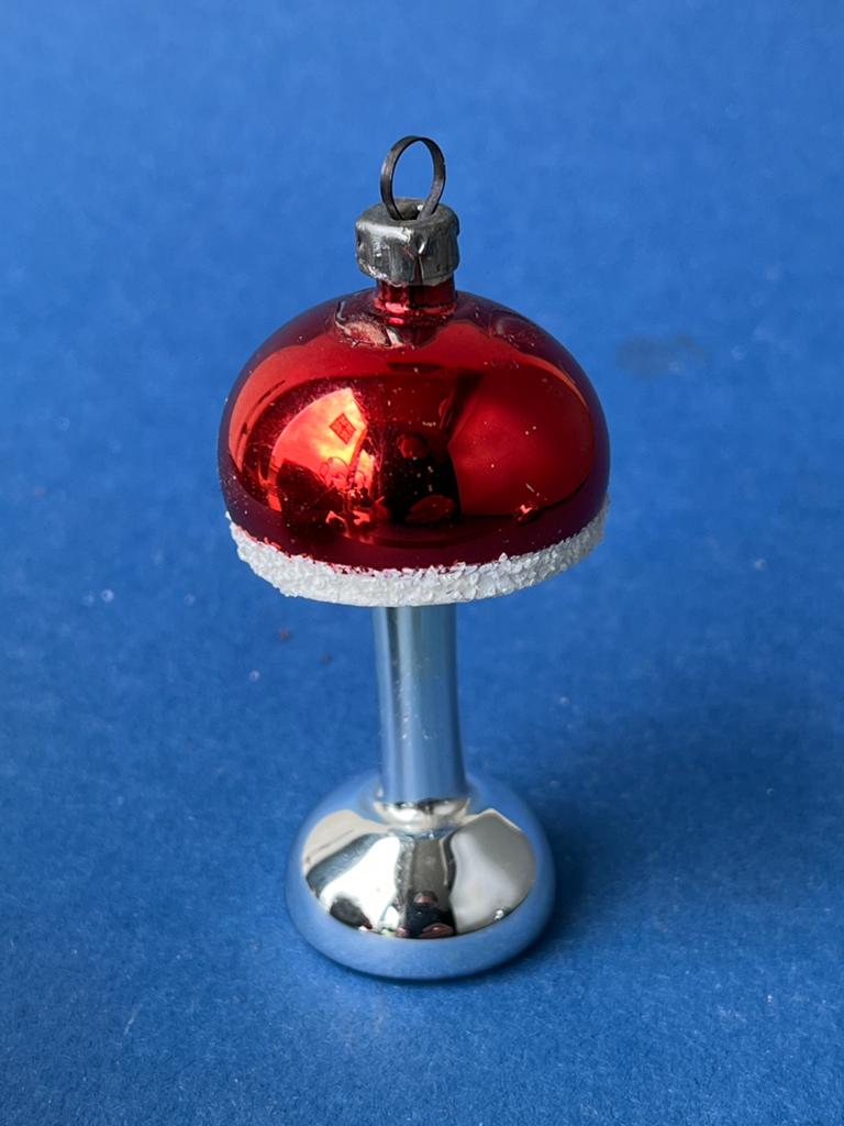 Oude glazen kerstbal: schemerlampje, Diversen, Gebruikt, Ophalen of Verzenden, Nvt, Nvt