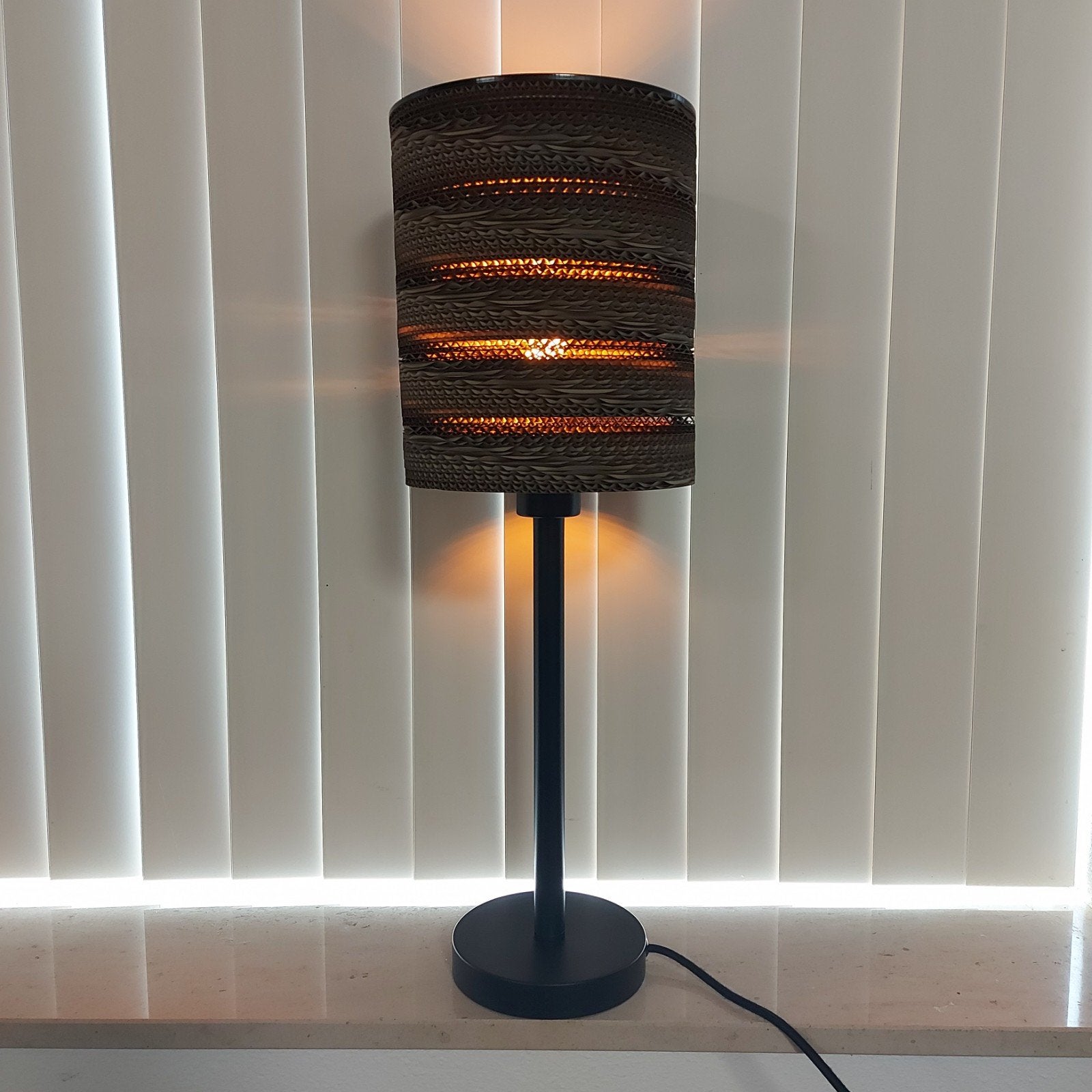 Lampenkap van karton, voor tafellamp of als hanglamp, Ophalen, Scandinavisch, 24 cm, Natuurlijk materiaal