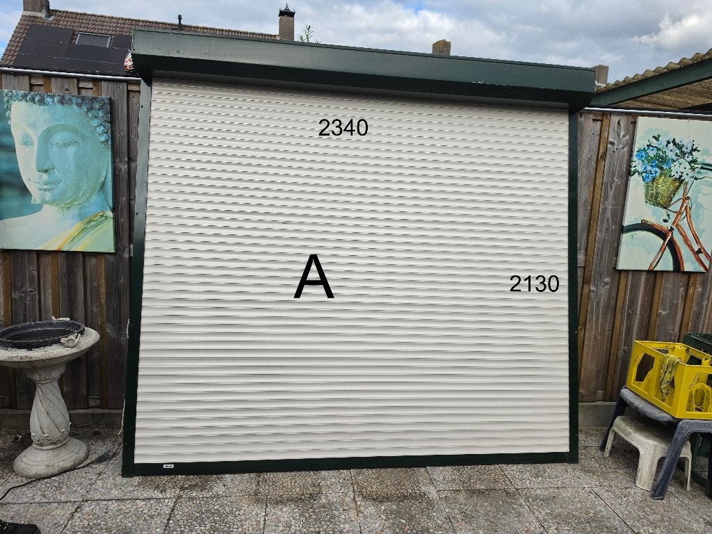 rolluik te koop 3 x elektrisch, Ophalen, Wit, 150 tot 200 cm, Zo goed als nieuw