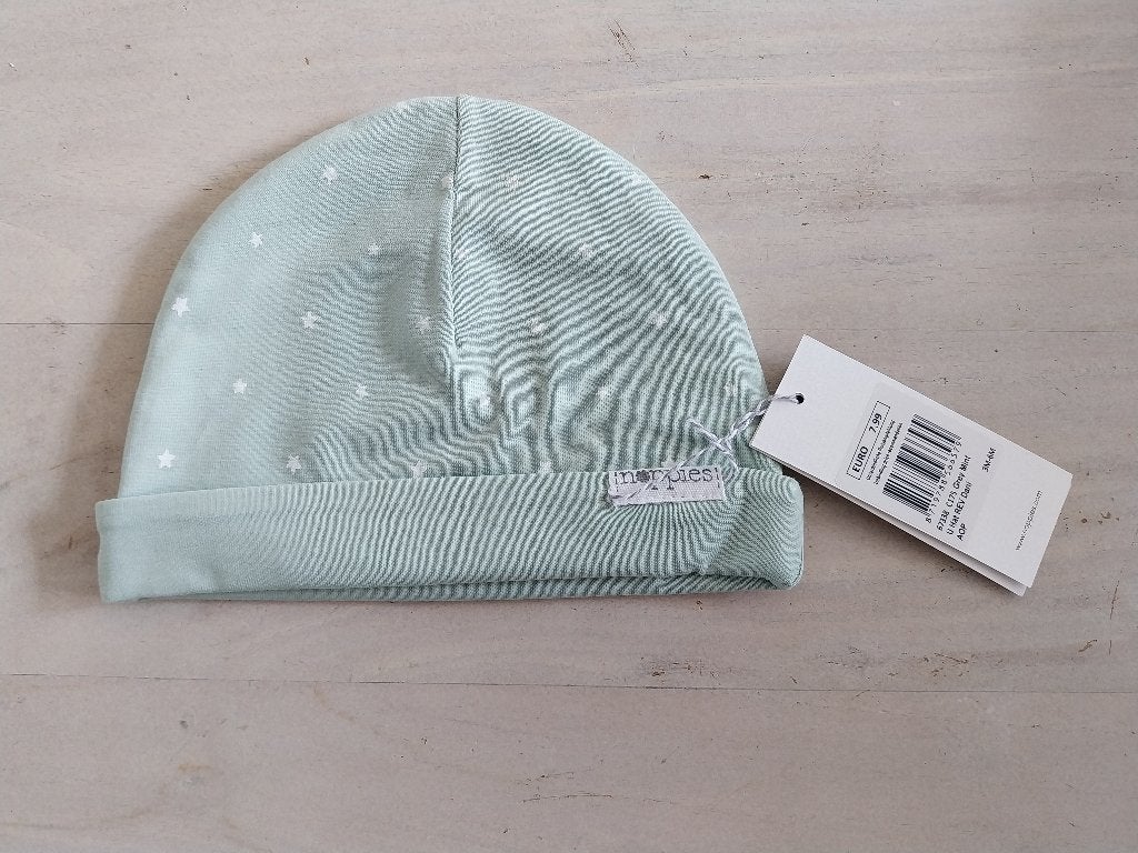 Noppies babymutsje groen met witte sterren 3-6 maanden NIEUW, Kinderen en Baby's, Babykleding | Mutsen, Sjaals en Wanten, Jongetje of Meisje