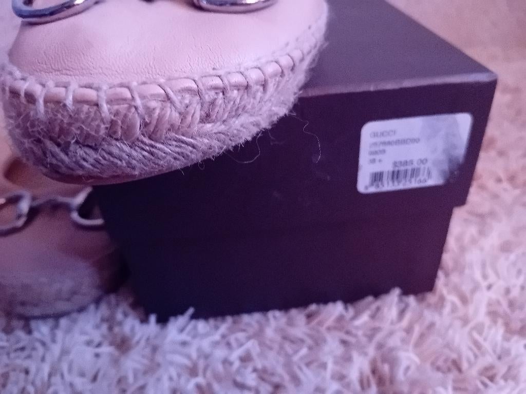 Gucci lederen beige espadrilles 38,5, Kleding | Dames, Schoenen, Verzenden, Beige, Espadrilles of Moccasins, Gedragen