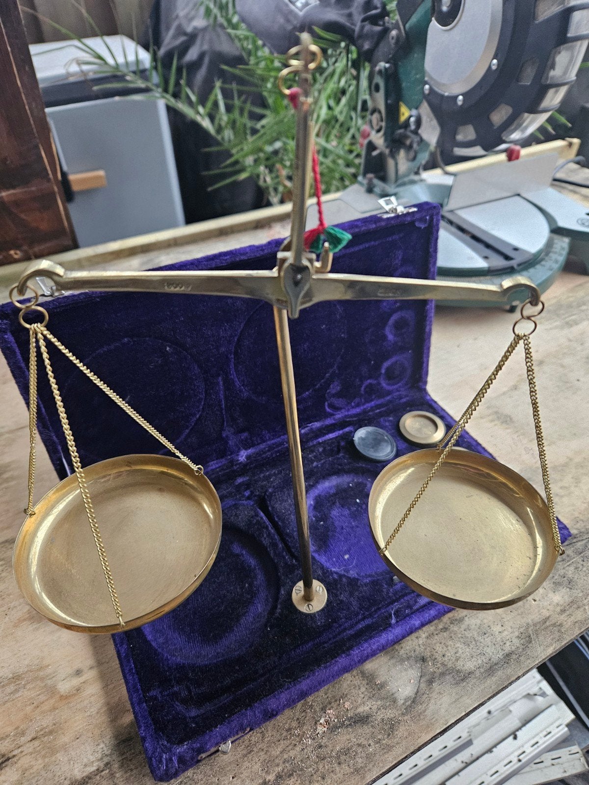 Vintage goudweegschaaltje compleet, Ophalen of Verzenden