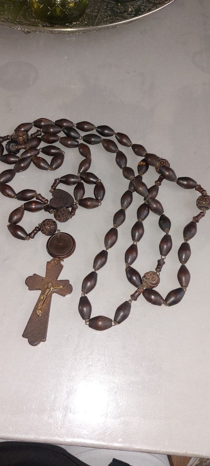 antieke rozenkrans uit Lourdes,, Antiek en Kunst, Ophalen of Verzenden