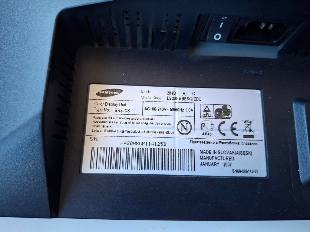 Samsung monitor zonder voet., Ophalen