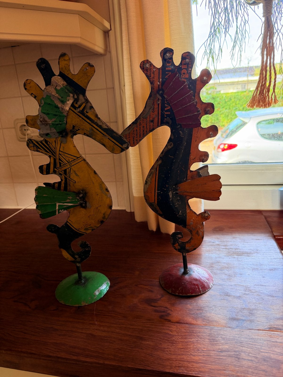 Decoratieve Zeepaardjes - Gerecycled Metaal Kunst, Ophalen