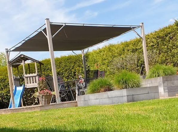 Vrijstaand stalen frame voor schaduwdoek / pergola, Ophalen
