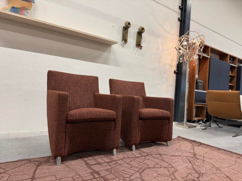 2 Nieuw Leolux Dolcinea Fauteuils Stof Design stoel, Huis en Inrichting, Fauteuils, Nieuw, Stof, 50 tot 75 cm, 75 tot 100 cm, Ophalen of Verzenden