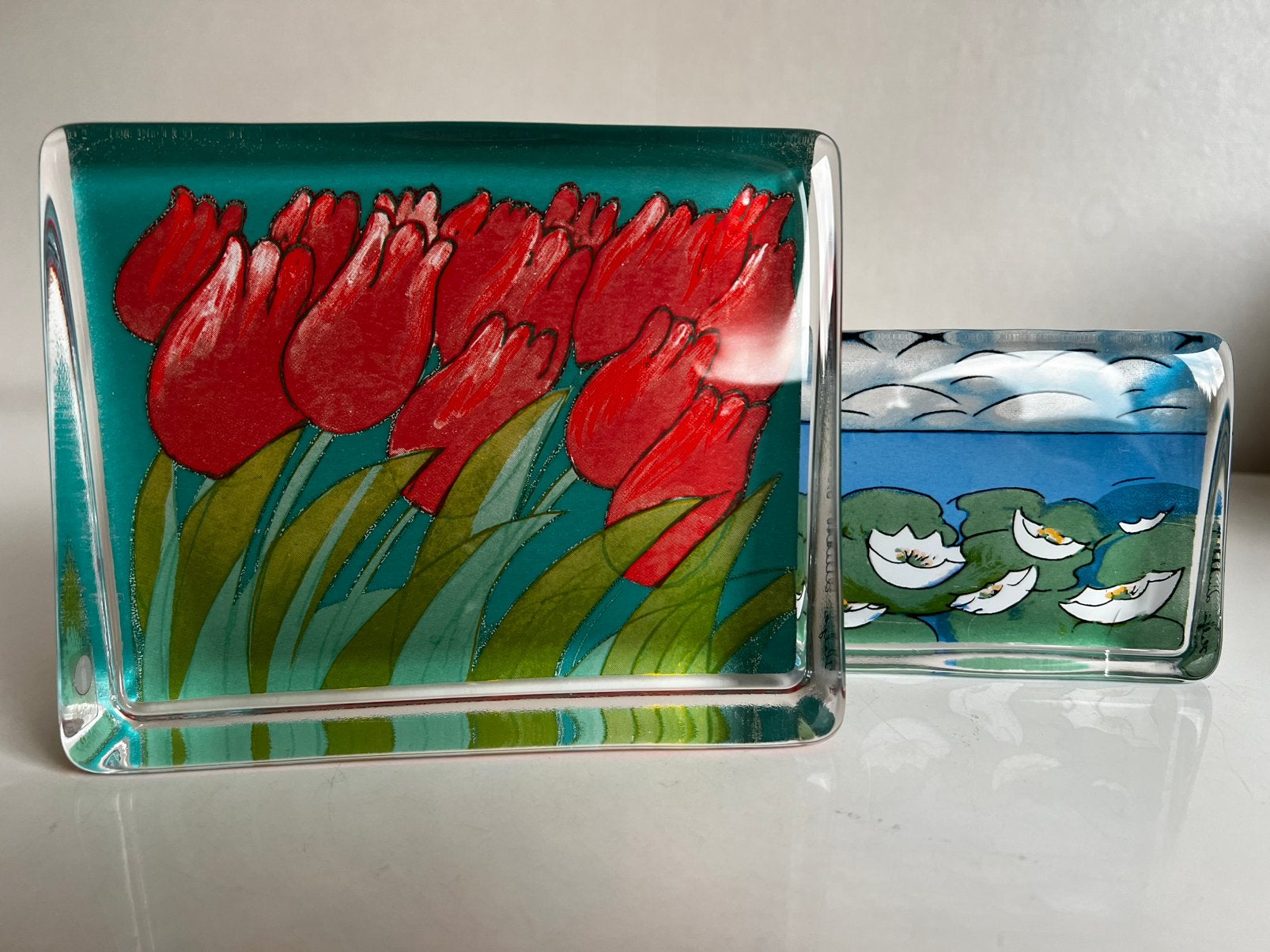 Iittala XL Paperweight ‘Tulpenveld’ Liukko-Sundström 12x15, Ophalen of Verzenden