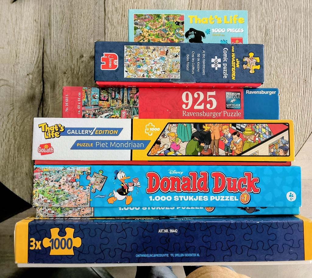 8 stuks diverse legpuzzels, Jumbo, ravensburger enz., Ophalen of Verzenden, 500 t/m 1500 stukjes, Gebruikt, Legpuzzel
