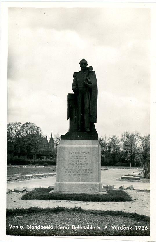 Venlo Standbeeld Henri Belletable v. P. Verdonk 1936, Verzamelen, Ophalen of Verzenden, 1920 tot 1940, Ongelopen, Limburg