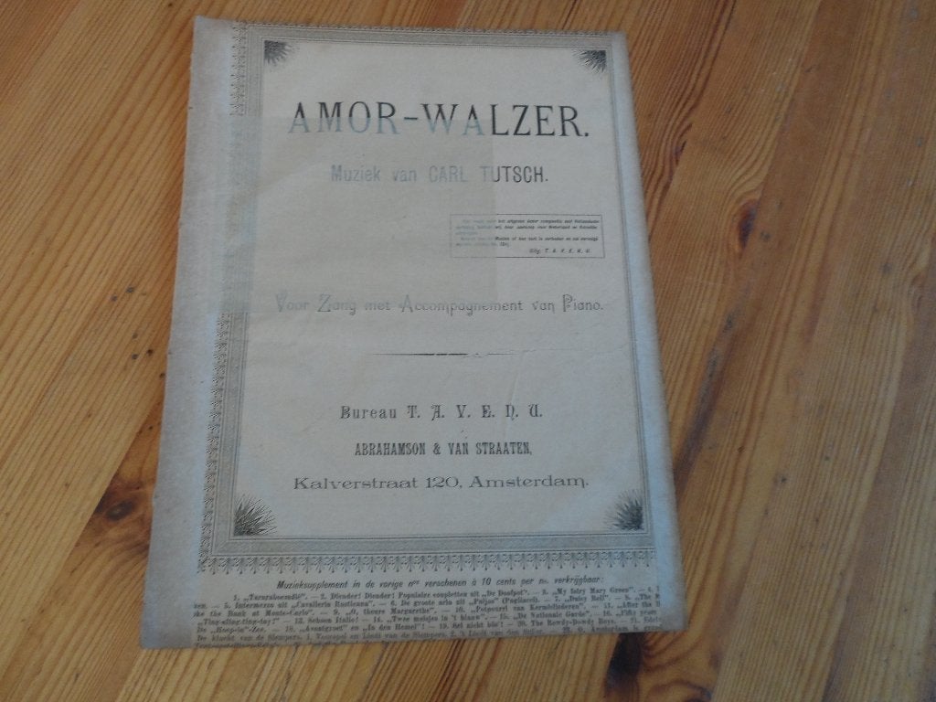 Amor walzer - carl tutsch, Zang, Gebruikt, Ophalen of Verzenden, Artiest of Componist