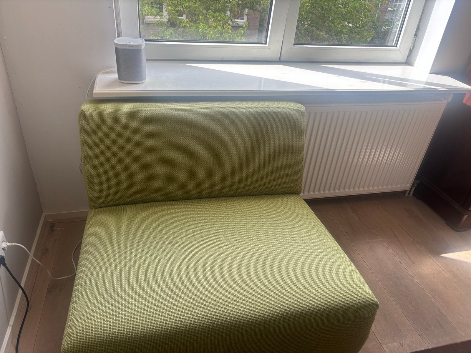 Mooie groene Montel bankstoel, Gebruikt, Overige kleuren, Ophalen of Verzenden, Eén