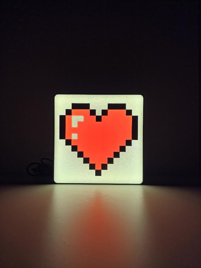 Pixel Hart Lamp – Minecraft-Style Heart – Valentijn Cadeau, Ophalen of Verzenden, Nieuw, Overige fittingen, Led-lamp