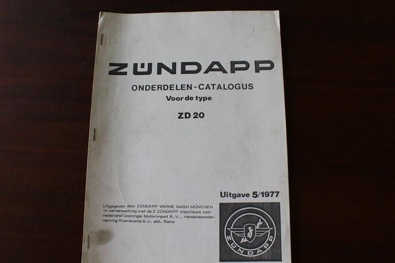 Zündapp ZD20 1977 onderdelen boek ZD 20, Ophalen of Verzenden