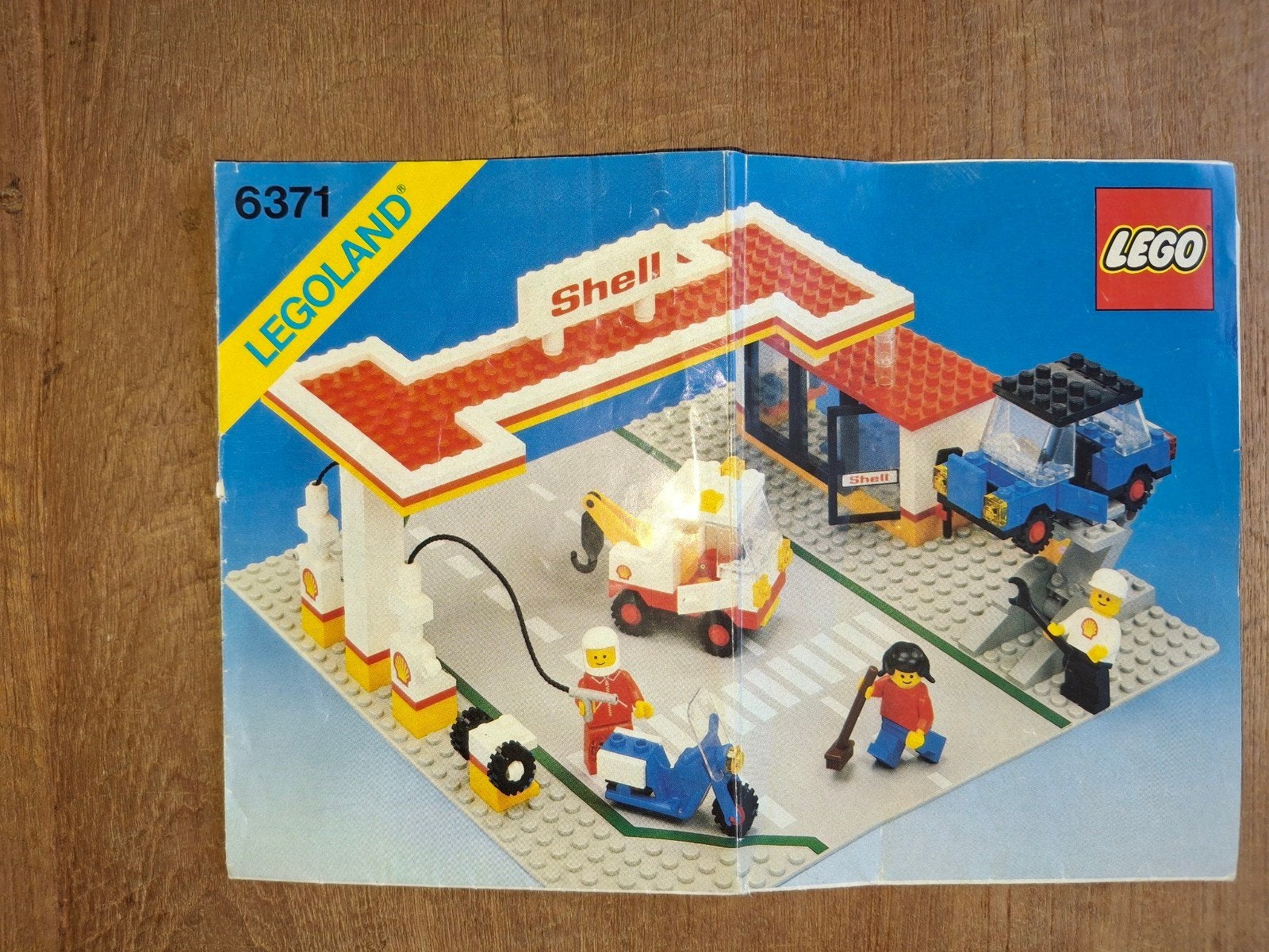 Lego Legoland Shell Tankstation 6371, Gebruikt, Lego, Ophalen of Verzenden, Inclusief minifiguren