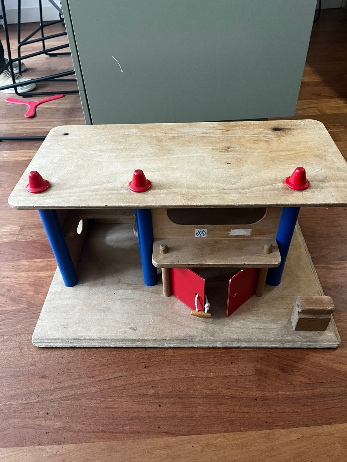 Houten speelgarage, Ophalen, Gebruikt