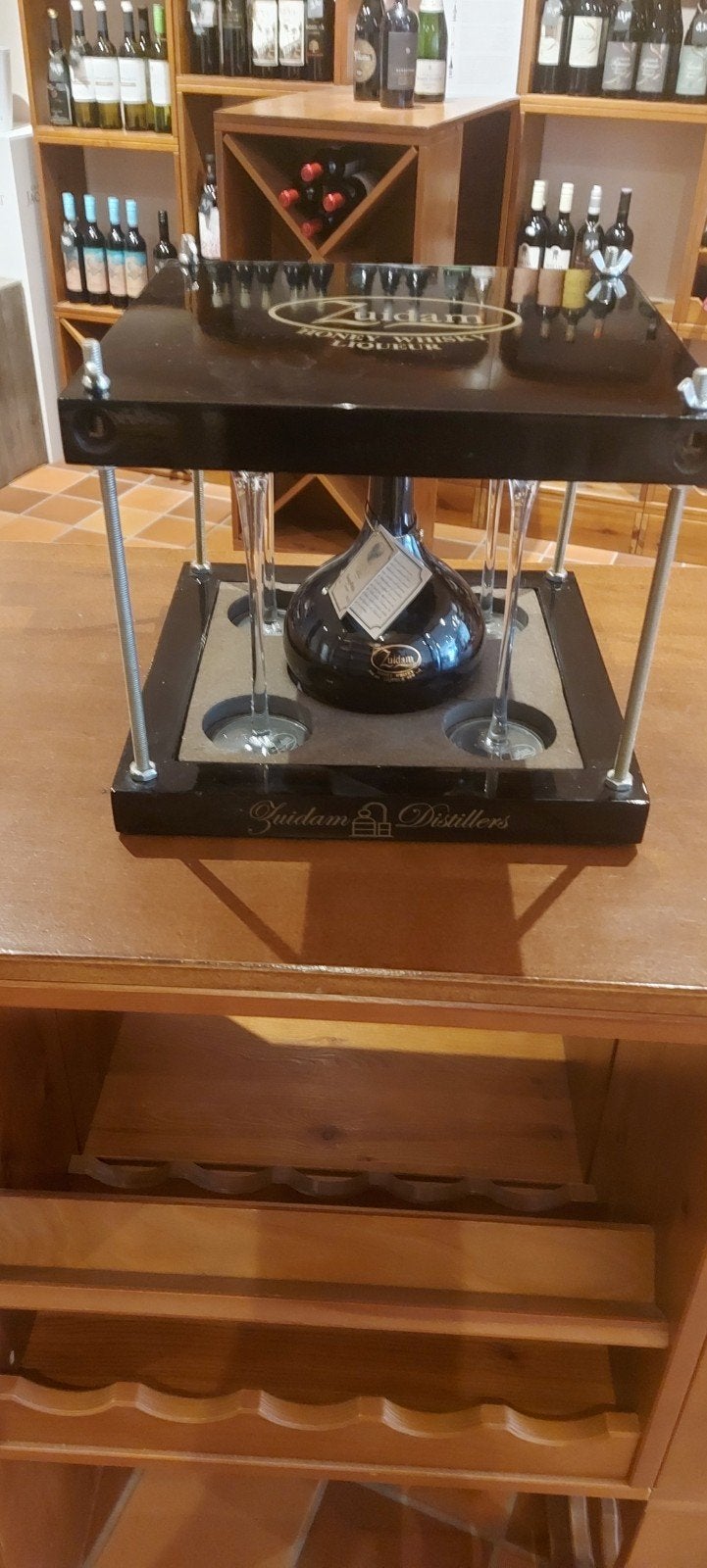 Zuidam Honing Whisky Liqueur Display met Glazen, Ophalen, Nieuw, Glas, Minder dan 5 flessen