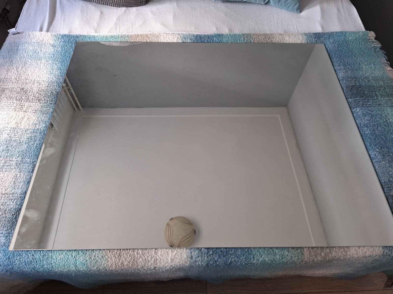 Grote spiegel 96x120 cm met ophangbeugels, Ophalen