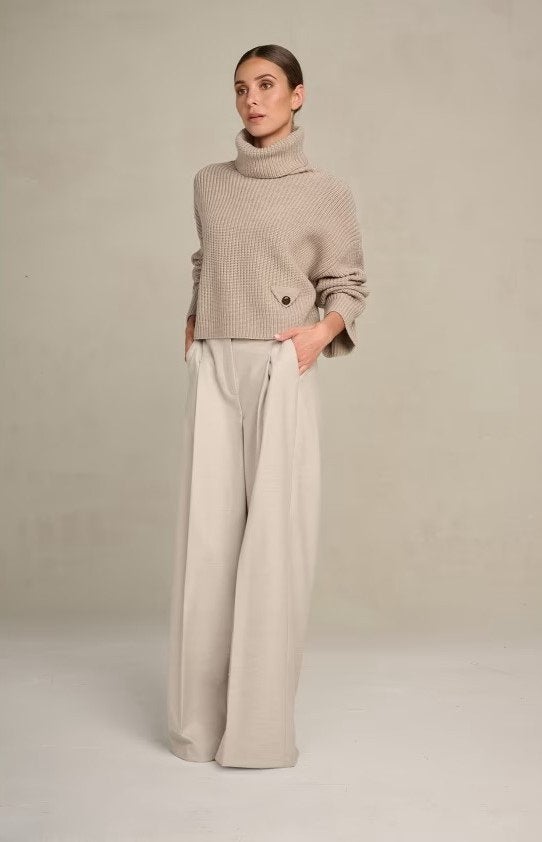 NIEUW! March23 (2025-2026) broek pantalon plooien beige 36, Verzenden, Beige, Nieuw, Maat 36 (S)