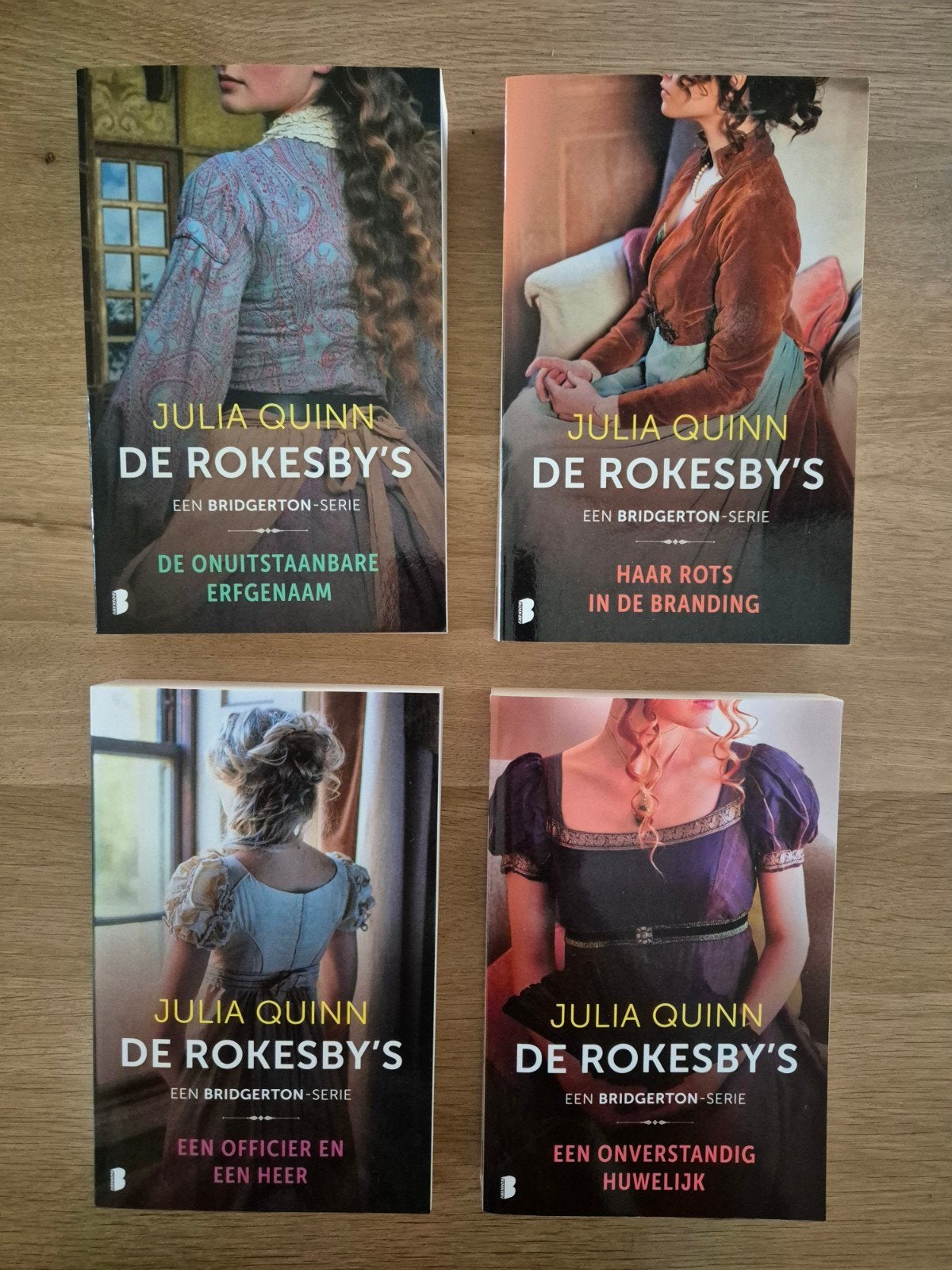 De 4 delen van De Rokesby's van Bridgerton Julia Quinn, Ophalen of Verzenden, Gelezen, Julia Quinn, Nederland