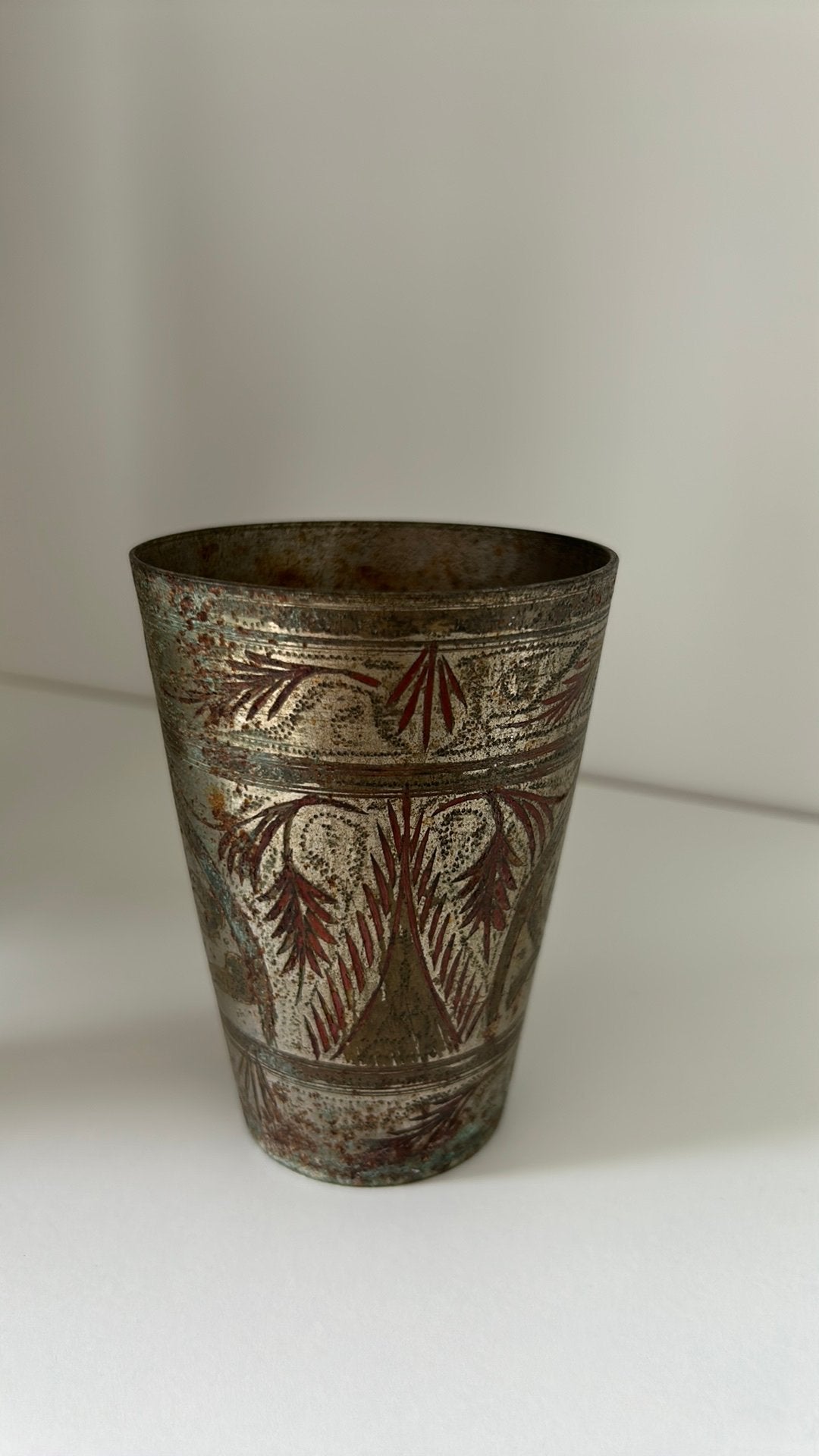 Prachtige Authentieke Antieke/Vintage Indiase Lassi Beker, Ophalen of Verzenden