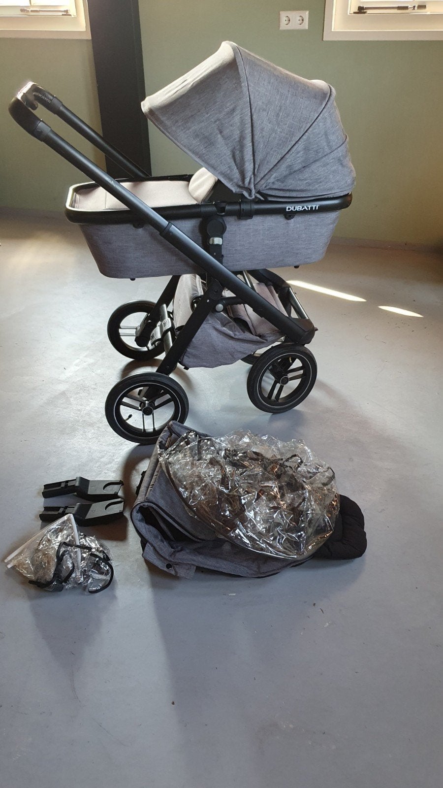 dubatti kinderwagen, Gebruikt, Combiwagen, Verstelbare duwstang, Ophalen