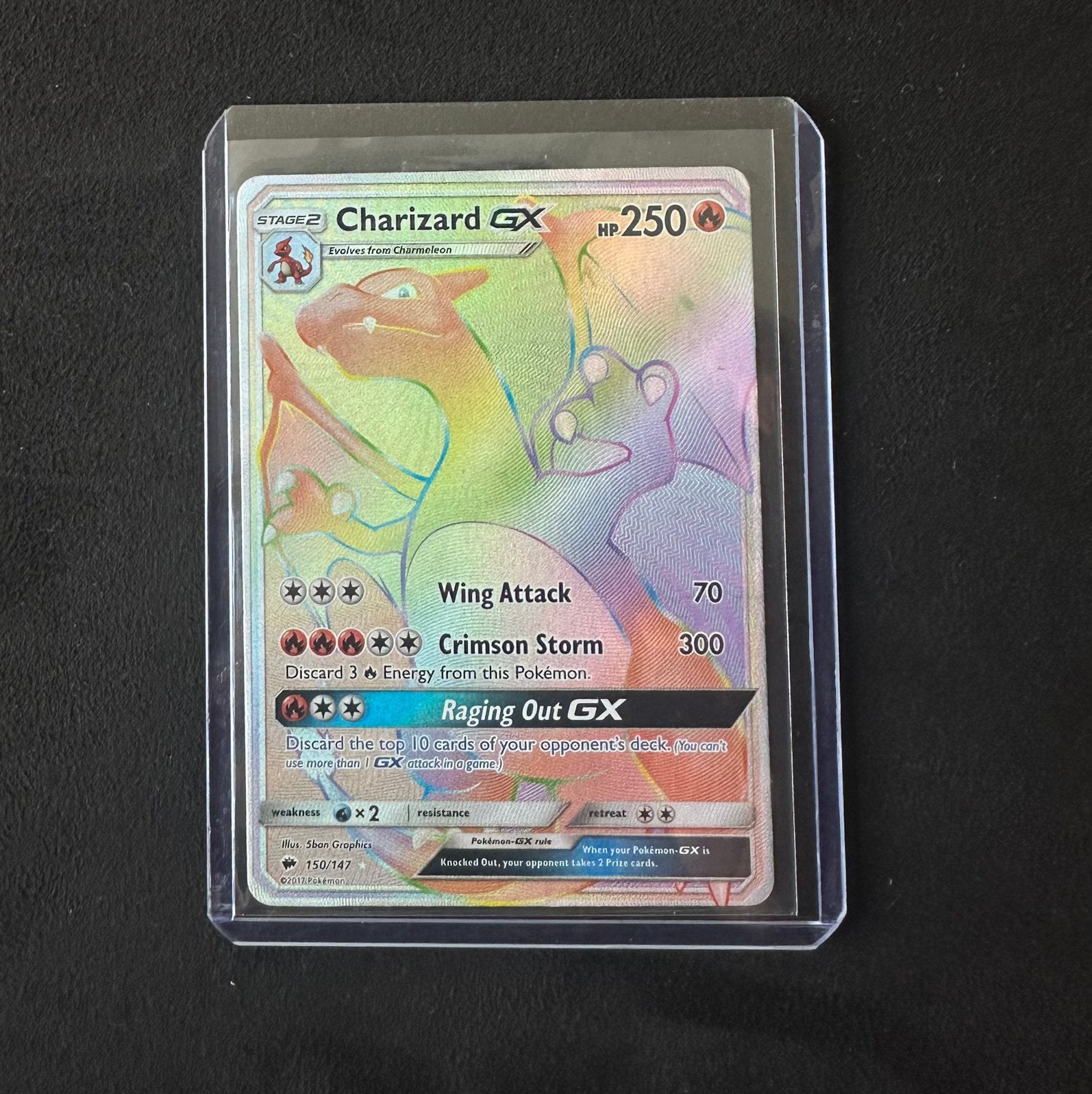 Charizard GX #150, Ophalen of Verzenden, Zo goed als nieuw, Losse kaart, Foil