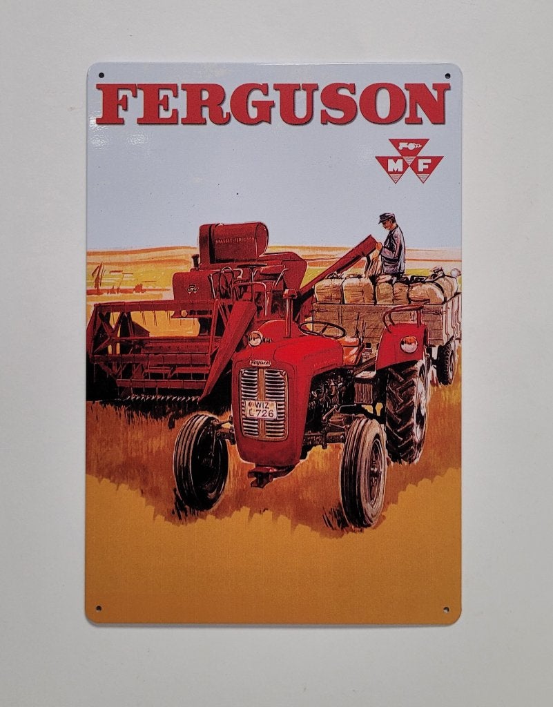 MF Ferguson tractor land reclamebord van metaal wandbord, Verzamelen, Merken en Reclamevoorwerpen, Reclamebord, Info@deconoord.nl