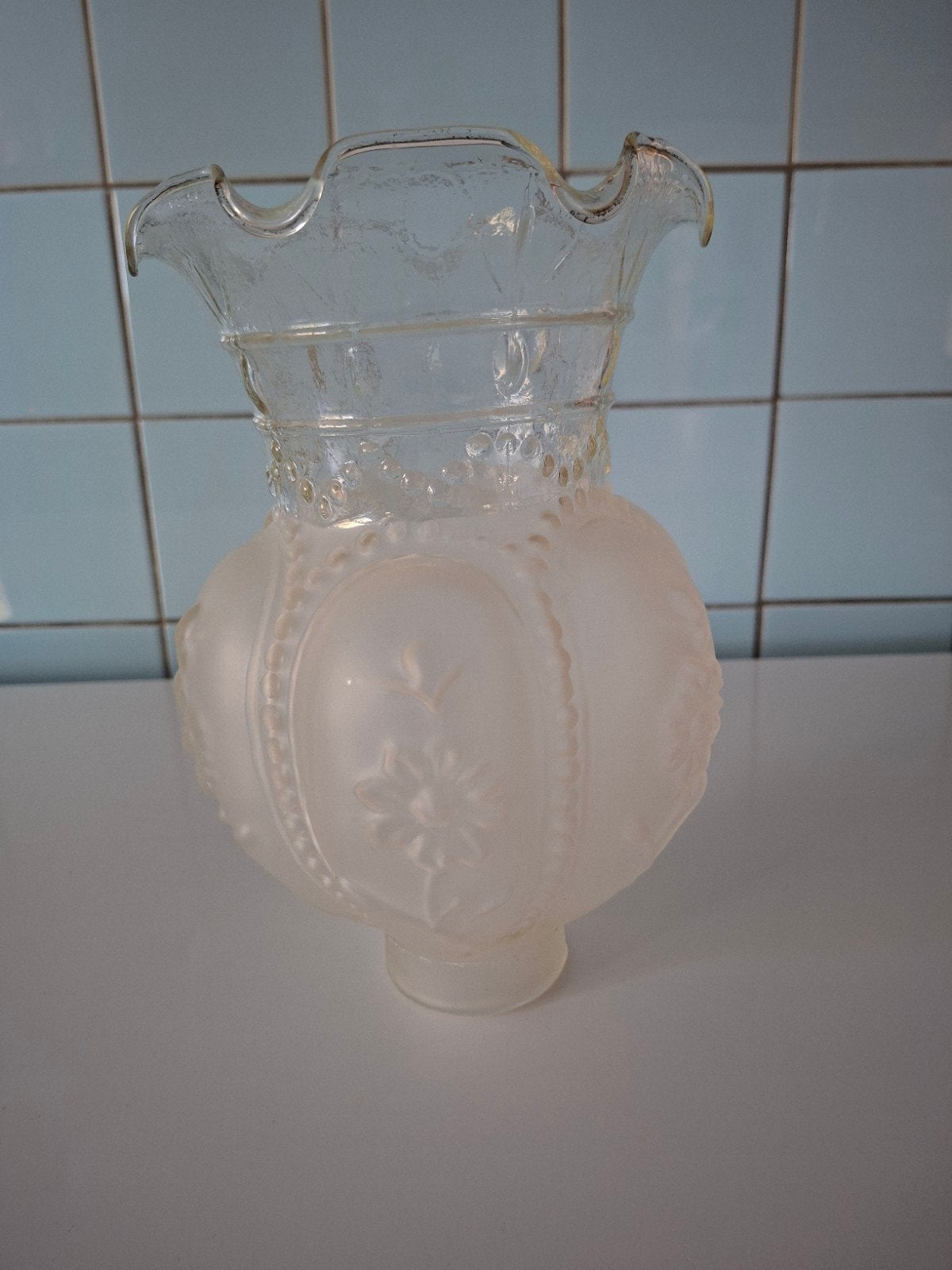 Italiaanse glazen lampenkap voor kandelaar of hanglamp, Ophalen of Verzenden