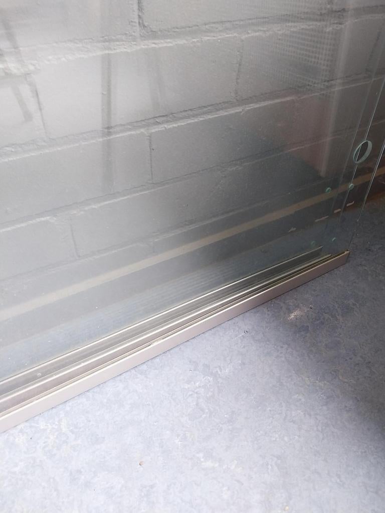 Mooie hardglazen schuif ramen met wieltjes.h, Ophalen, Gebruikt, 80 tot 120 cm, 80 tot 120 cm