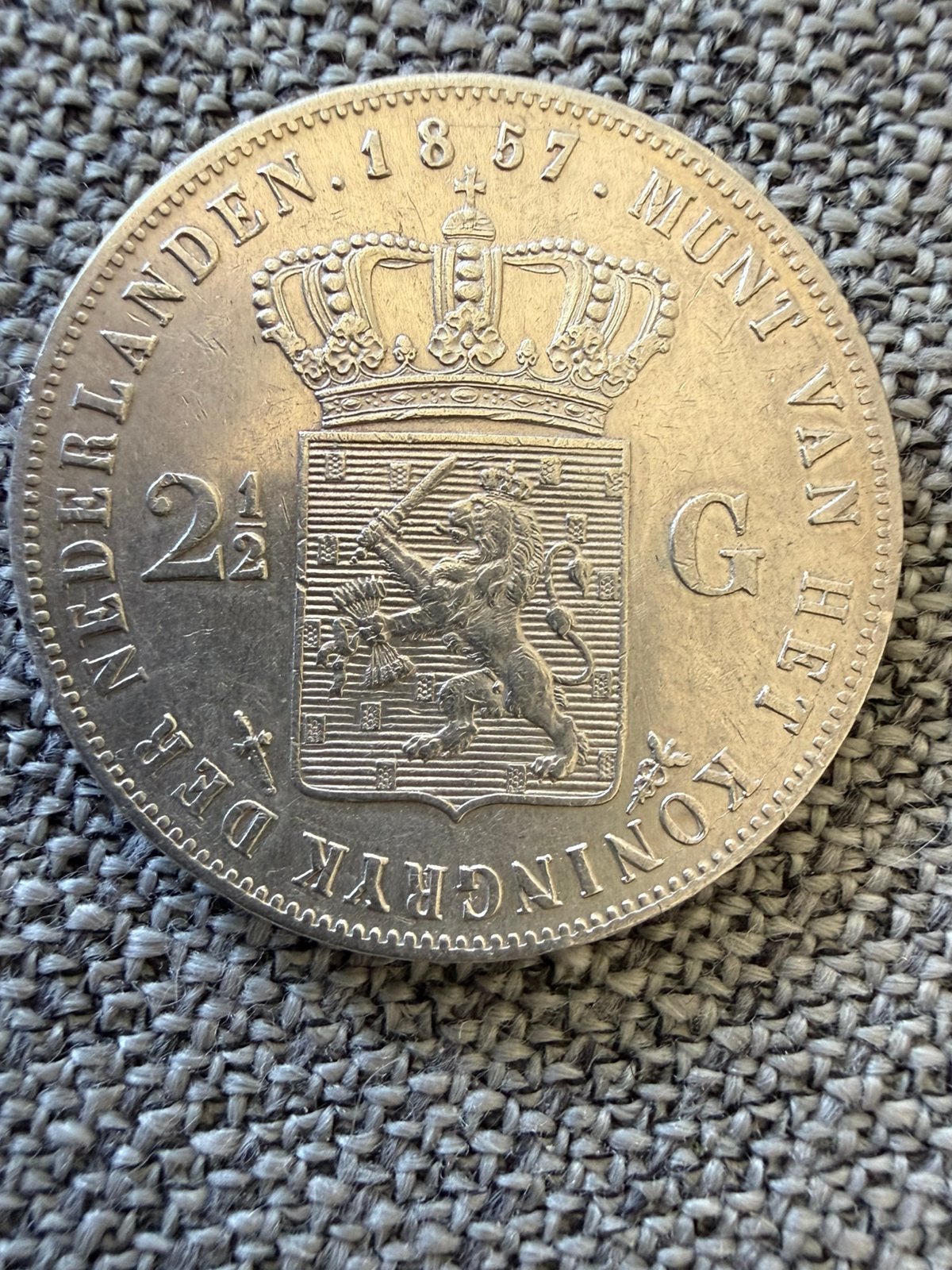 Knappe rijksdaalder 1857 Willem III, Postzegels en Munten, Munten | Nederland, Koning Willem III, Zilver, Ophalen of Verzenden