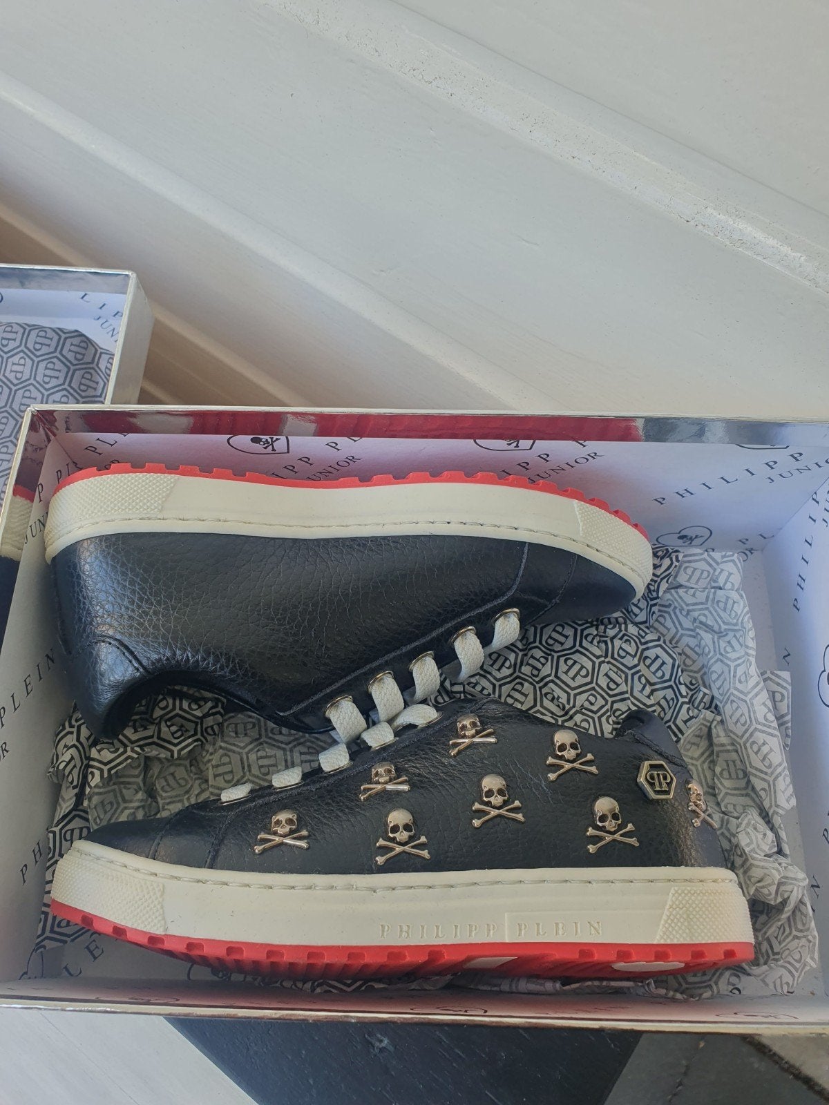Philipp Plein Junior sneakers skulls zwart nieuw, Philipp Plein, Jongen of Meisje, Schoenen, Nieuw