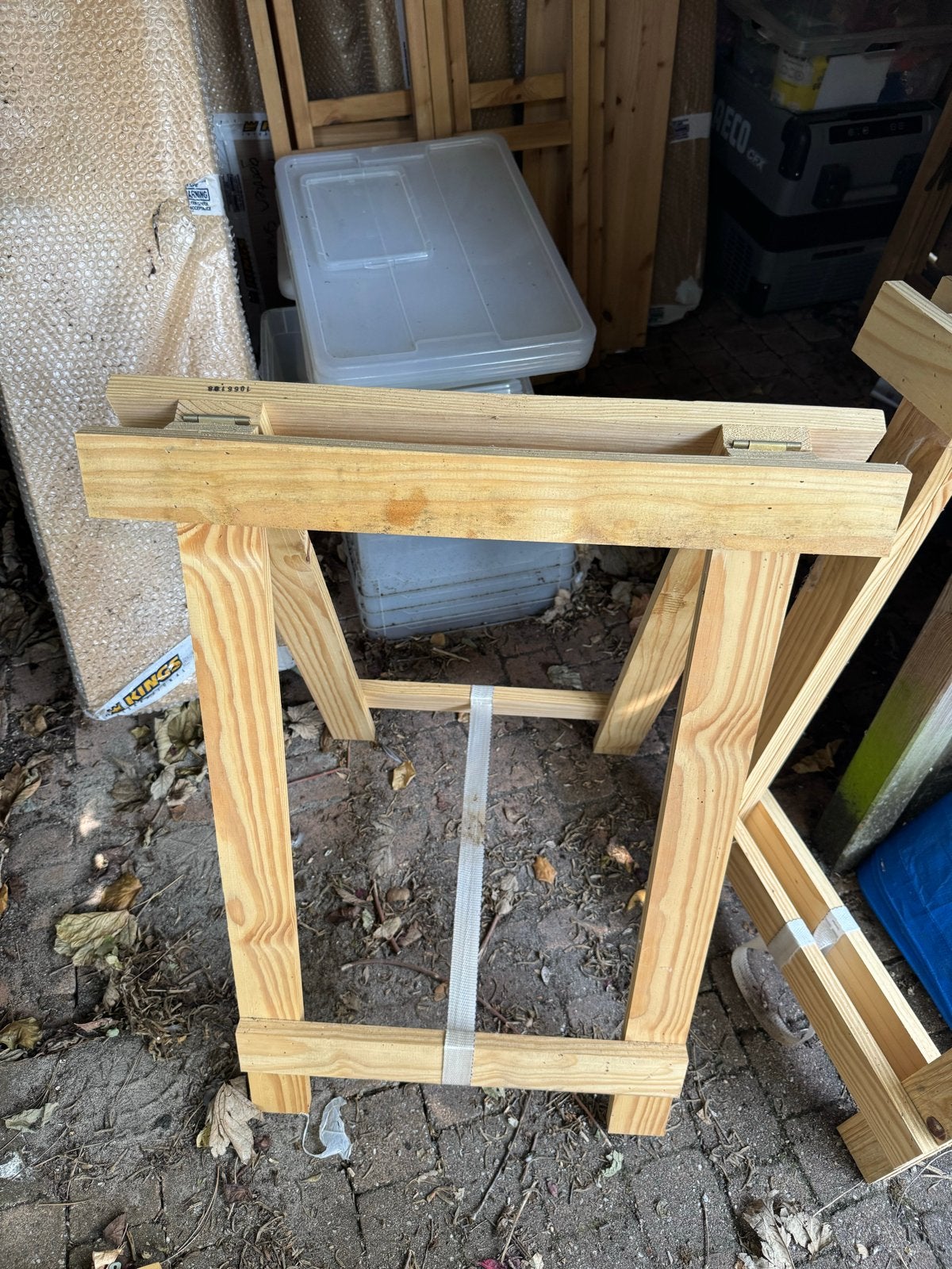 2x Houten schragen - Stevige werkbankondersteuning, Ophalen, Gebruikt, Overige typen, Overige merken
